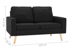 Sofá de 2 lugares para sala de estar sala de TV decoração de interiores tecido 02_0020831*Helloshop26 Online