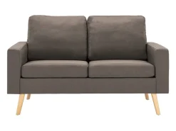 Sofá de 2 lugares para sala de estar sala de TV decoração de interiores tecido bege 02_0019447*Helloshop26