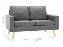 Clearance Sofá de 2 lugares para sala de estar sala de TV decoração de interiores tecido cinza claro 02_0019070 Sofá