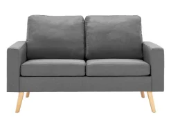 Clearance Sofá de 2 lugares para sala de estar sala de TV decoração de interiores tecido cinza claro 02_0019070 Sofá
