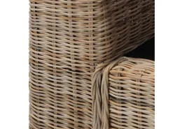 Sofá de 2 lugares para sala de estar sala de TV ou decoração de interiores com almofadas de rattan natural 02_0020837*Helloshop26 Discount