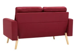 Sofá de 2 lugares para sala de estar sala de TV decoração de interiores tecido vermelho borgonha 02_0020600*Helloshop26 Clearance
