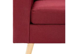 Sofá de 2 lugares para sala de estar sala de TV decoração de interiores tecido vermelho borgonha 02_0020600*Helloshop26 Clearance
