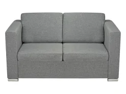 Sofá de 2 lugares para sala de estar sala de TV decoração de interiores tecido cinza claro 02_0019064*Helloshop26 Hot