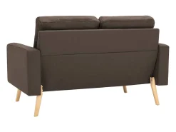 Sofá de 2 lugares para sala de estar decoração de interiores tecido marrom 02_0019449*Helloshop26 Best