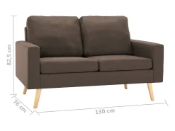 Sofá de 2 lugares para sala de estar decoração de interiores tecido marrom 02_0019449*Helloshop26 Best