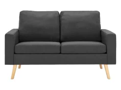 Sofá de 2 lugares para sala de estar sala de TV decoração de interiores tecido cinza escuro 02_0020602*Helloshop26 Clearance