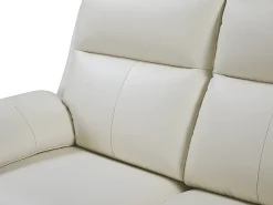 Vente-unique Sofá*Sofá de 3 lugares relax manual em pele de búfalo - PAKITA Marfim