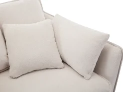 Vente-unique Sofá*Sofá de 3 lugares tecido com apoios de braço adicionais CABORNI Bege