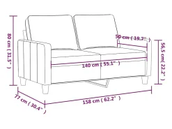 Sale Sofá de 2 lugares veludo 140 cm Sofá
