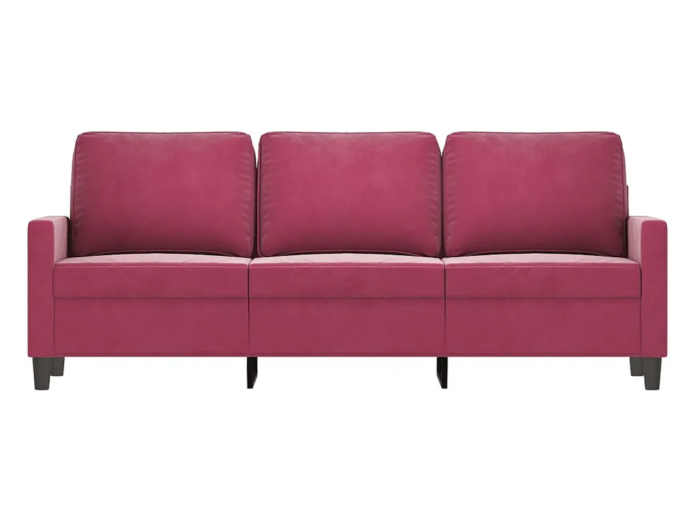Sofá*Sofá de 3 lugares veludo 180 cm tinto PT505673 Vermelho
