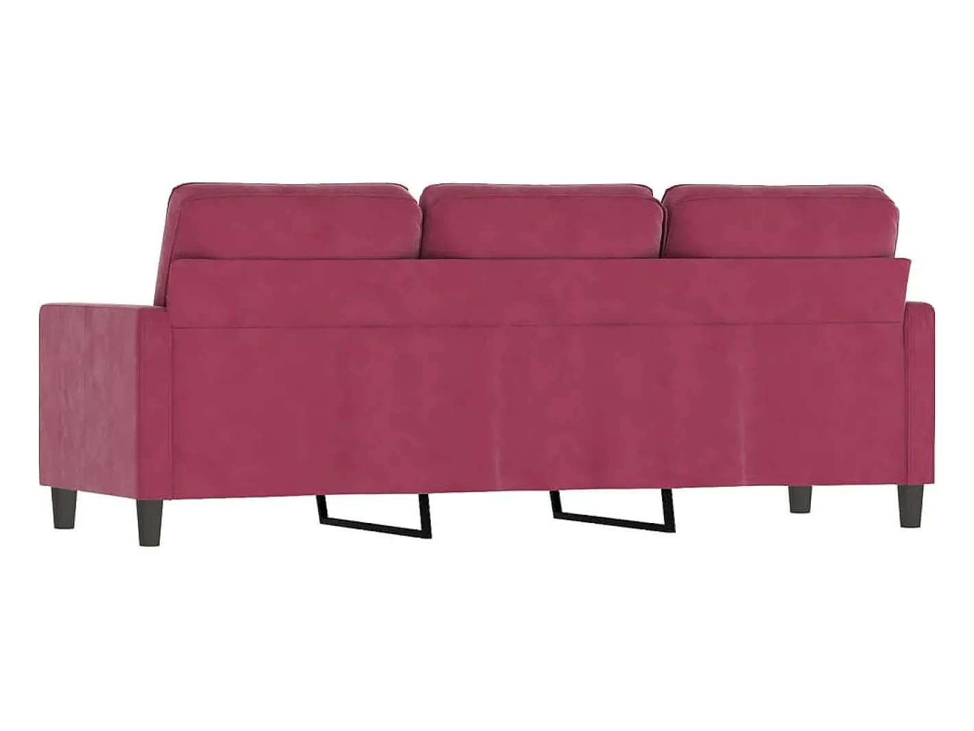 Sofá*Sofá de 3 lugares veludo 180 cm tinto PT505673 Vermelho