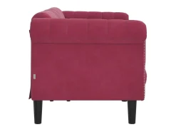 Sofá*Sofá de 3 lugares veludo tinto PT734289 Vermelho