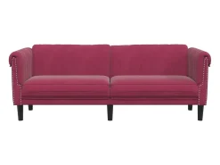 Sofá*Sofá de 3 lugares veludo tinto PT734289 Vermelho