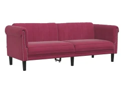 Sofá*Sofá de 3 lugares veludo tinto PT734289 Vermelho