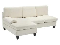 Sofá de canto 3 lugares em forma de L - 194x118x81 cm - Modular - Almofadas macias - Linho -^ModernLuxe Outlet
