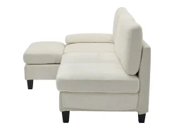 Sofá de canto 3 lugares em forma de L - 194x118x81 cm - Modular - Almofadas macias - Linho -^ModernLuxe Outlet