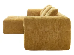 Sofá de canto - com bolsas de arrumação e 3 almofadas - chenille - com chaise longue e braços* Sale