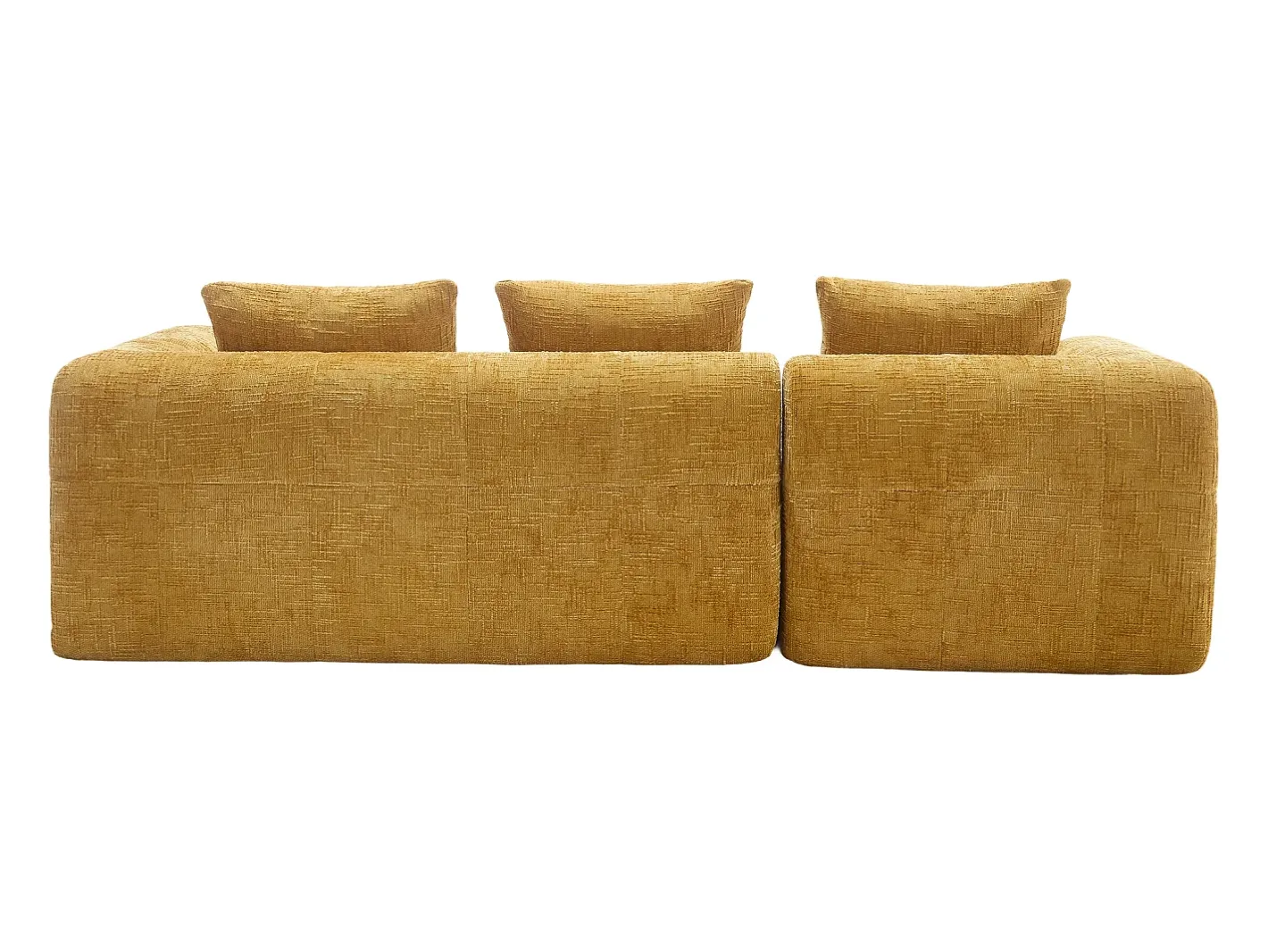 Sofá de canto - com bolsas de arrumação e 3 almofadas - chenille - com chaise longue e braços* Sale