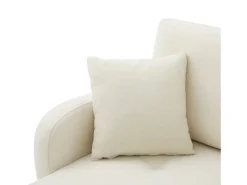 Sofá de canto com chaise longue - 3 lugares - tecido de algodão e linho - Bege claro^ModernLuxe Online