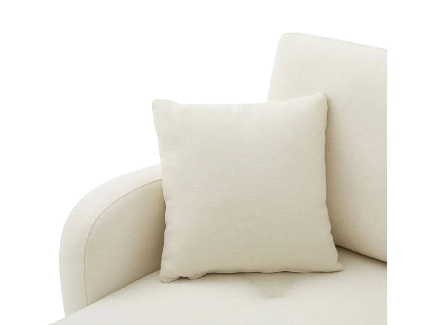 Sofá de canto com chaise longue - 3 lugares - tecido de algodão e linho - Bege claro^ModernLuxe Online