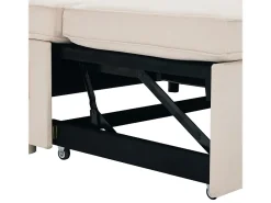 Sofá de canto conversível com 2 baús, almofada e porta-copos - Algodão e linho - 270×130×86 cm -*DripeX Discount