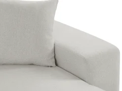 Vente-unique Sofá*Sofá de canto conversível e reversível com armazenamento e pufes em tecido SELIM Bege