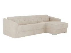 Vente-unique Sofá*Sofá de canto convertível abertura rápida tecido ripas largas - 160 cm - 22 cm DARIELO Bege