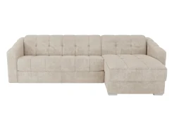 Vente-unique Sofá*Sofá de canto convertível abertura rápida tecido ripas largas - 160 cm - 22 cm DARIELO Bege