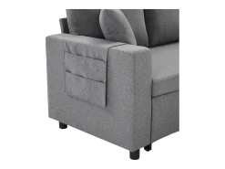 Sofá de canto convertível de 3 lugares - em tecido de linho - com suporte para copos de bolso - Cinza^ModernLuxe Hot