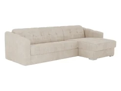 Vente-unique Sofá*Sofá de canto convertível et reversível abertura rápida em tecido - 160 cm - 18 cm DARIELO Bege