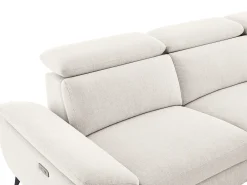 Vente-unique Sofá*Sofá de canto direito com relaxamento elétrico em tecido mesclado CADILO Bege