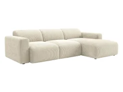 Sofá de canto direito com assento deslizante em veludo cotelê POGNI da*Maison Céphy