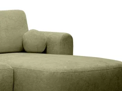 Sofá de canto direito convertível tecido chenille verde BROCARO de*Maison Céphy Clearance