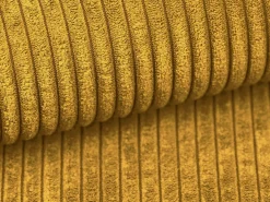 Vente-unique Sofá*Sofá de canto direito convertível em veludo canelado AMELIA Amarelo