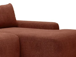 Vente-unique Sofá*Sofá de canto direito convertível tecido texturizado DAVISO Terracota