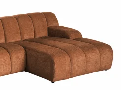 Vente-unique Sofá*Sofá de canto direito em tecido chenille BELADON Terracota