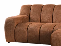 Vente-unique Sofá*Sofá de canto direito em tecido chenille BELADON Terracota