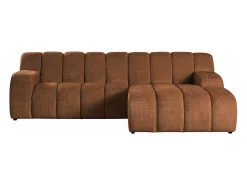 Vente-unique Sofá*Sofá de canto direito em tecido chenille BELADON Terracota