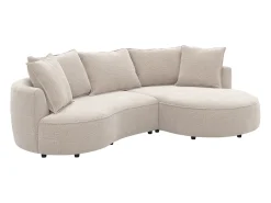 Maison Céphy Sofá*Sofá de canto direito em tecido chenille CEPRANO da Taupe