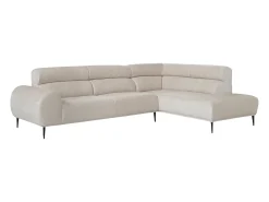 Vente-unique Sofá*Sofá de canto direito tecido chenille cor 5 lugares MALIADA Bege