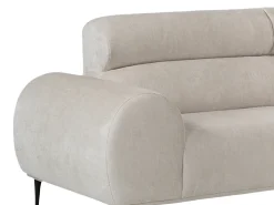Vente-unique Sofá*Sofá de canto direito tecido chenille cor 5 lugares MALIADA Bege