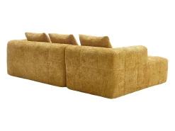 Sofá de canto em forma de L com 3 lugares, 3 almofadas e bolso lateral - Chenille*Hauss Spole Sale