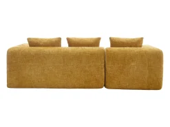 Sofá de canto em forma de L com 3 lugares, 3 almofadas e bolso lateral - Chenille*Hauss Spole Sale