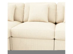 Sofá de canto em forma de U - 6 lugares - con apoios de braço ajustáveis - con descanso de pés removível - Veludo canelado -^ModernLuxe Clearance