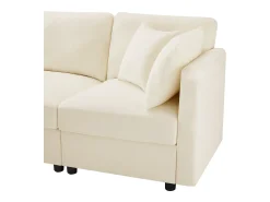 Sofá de canto em L - 3 lugares - com descanso para os pés - 4 almofadas - braços ajustáveis -*ModernLuxe Clearance