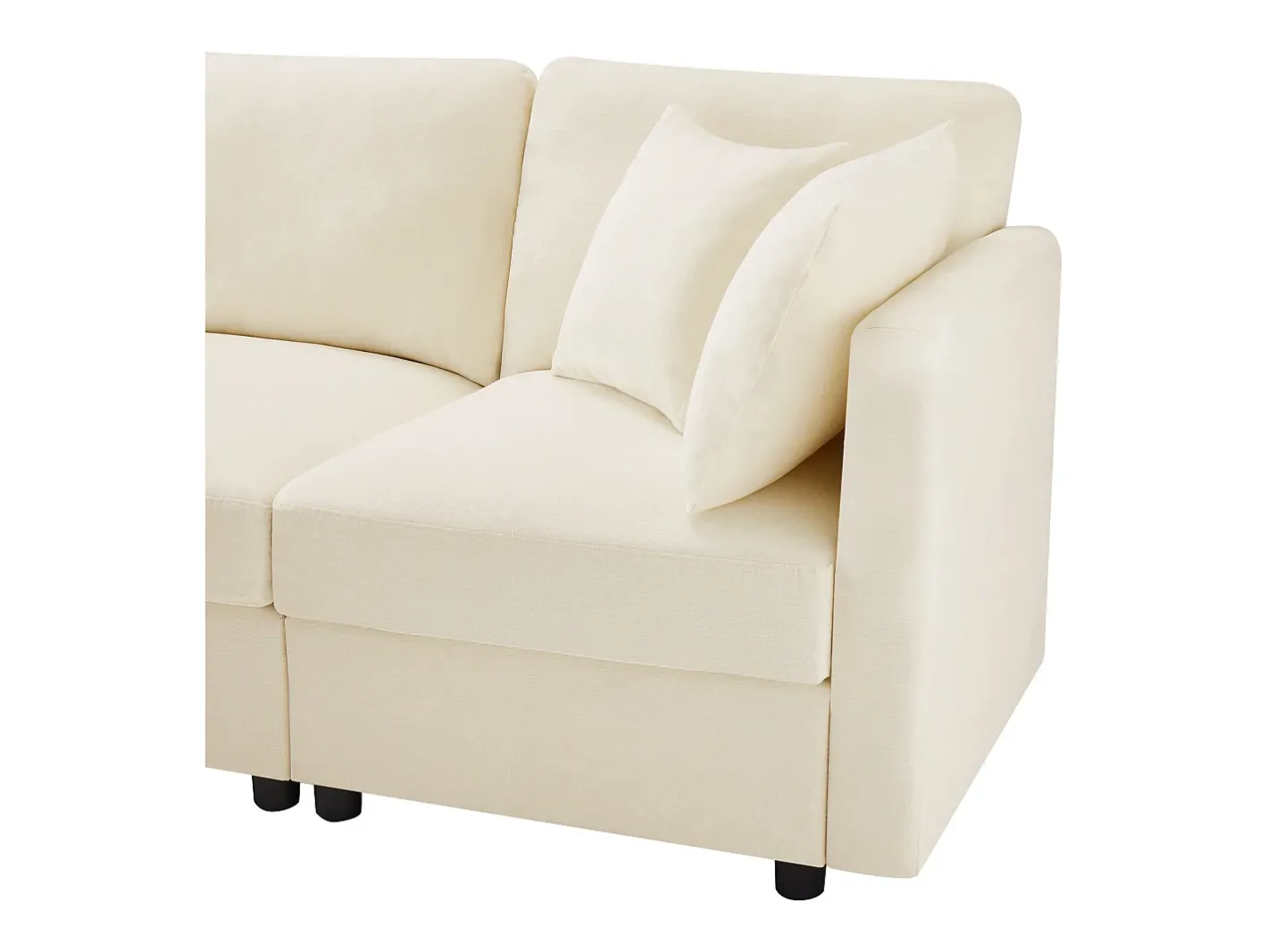 Sofá de canto em L - 3 lugares - com descanso para os pés - 4 almofadas - braços ajustáveis -*ModernLuxe Clearance