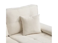 Sofá de canto em L 3 lugares - con 2 almofadas - Pouf removível - Tecido chenille -*ModernLuxe Sale