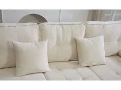 Sofá de canto em L 3 lugares - con 2 almofadas - Pouf removível - Tecido chenille -*ModernLuxe Sale