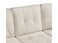 Sofá de canto em L 3 lugares - con 2 almofadas - Pouf removível - Tecido chenille -*ModernLuxe Sale